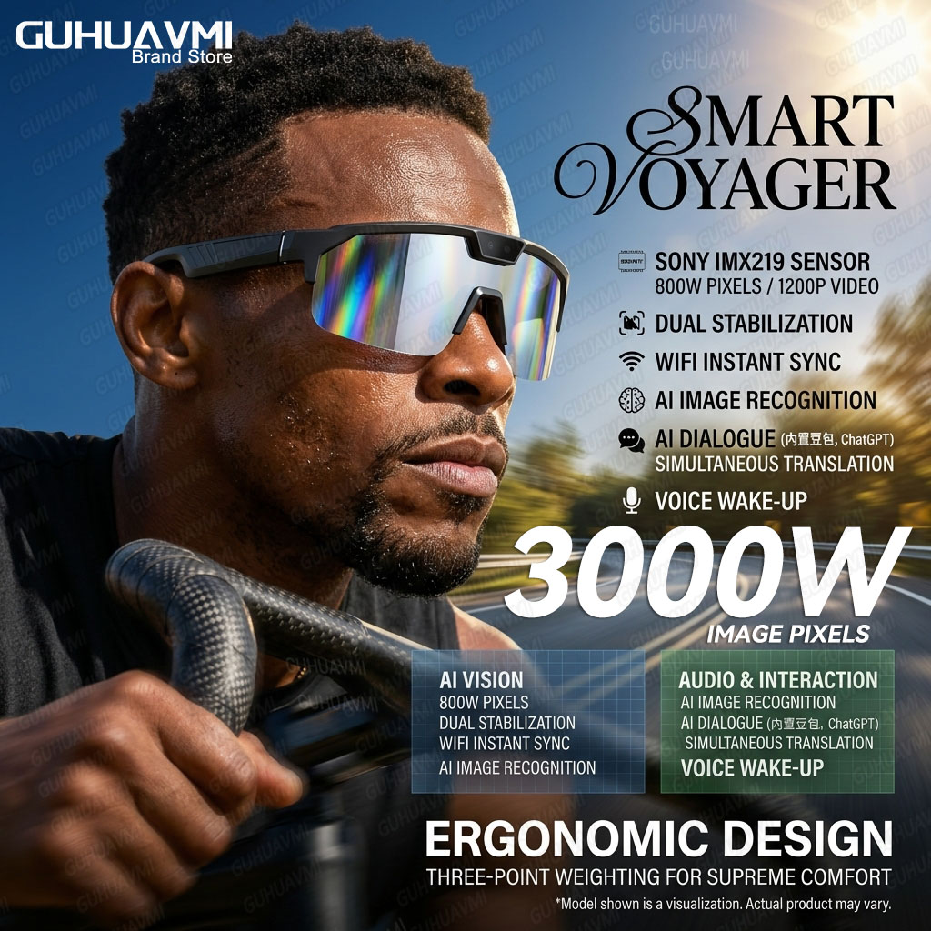 Audio Music Arabic - Okulary fotochromowe Smart Glasses z kamerą