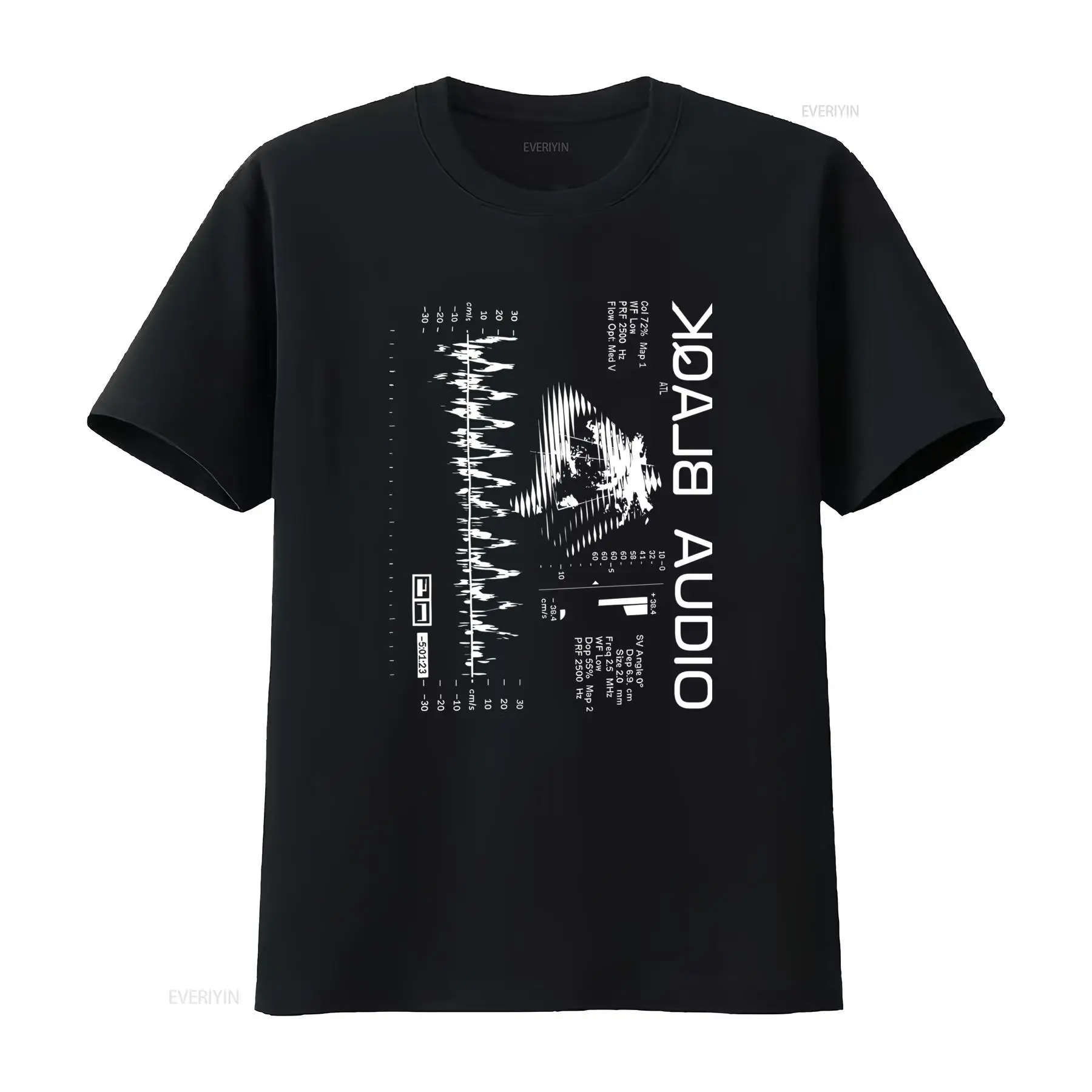 Audio Music Wave - Koszulka Glitch Streetwear z nadrukiem fali