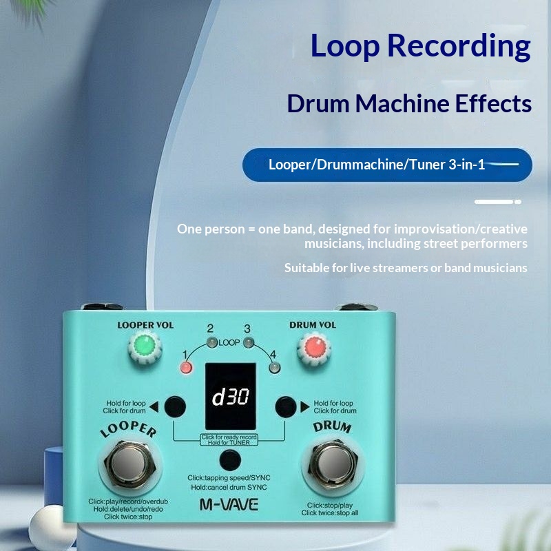 M Vave Looper Drum Tuner – Ped – Looper Pedal Guitar recenzja i cena