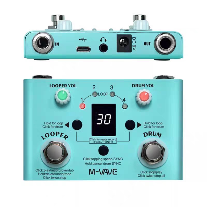 M Vave Looper Drum Tuner – Ped – Looper Pedal Guitar recenzja i cena