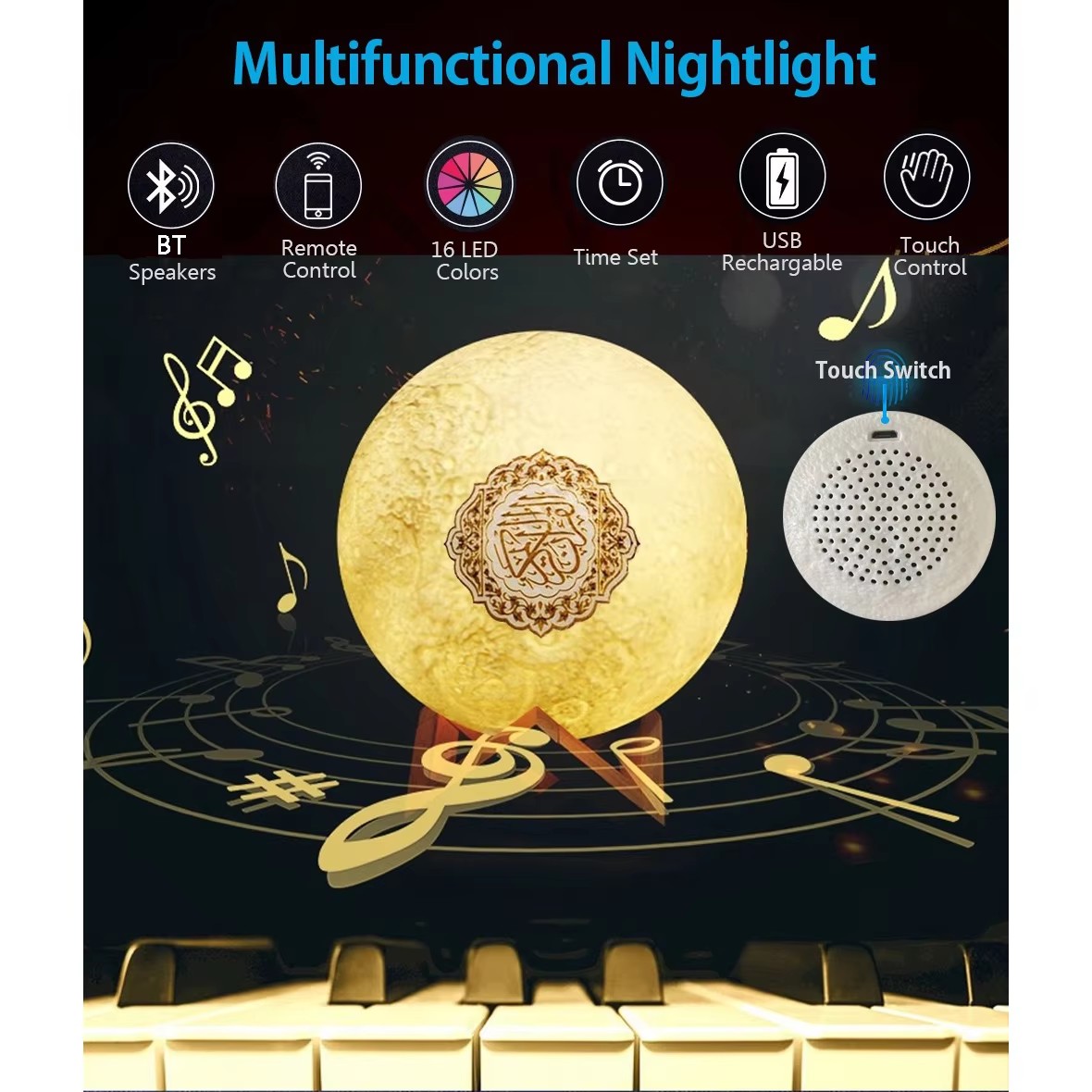 Lampka nocna Bezprzewodowy gło – Audio Music Islamic recenzja i cena